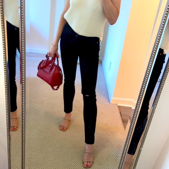 Stunning Black Ripped Hudson Jeans Size 